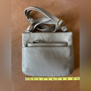 Fossil Tessa Gray Leather Crossbody Bag